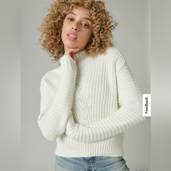 Lucky Brand Sweaters - Lucky Brand 100% cotton Women's textured Turtleneck Sweater size large